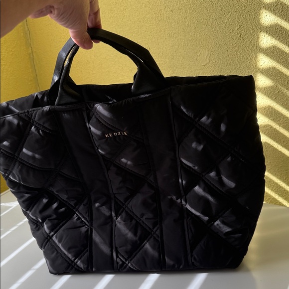 KEDZIE Black Quilted Tote Bag - Picture 2 of 10